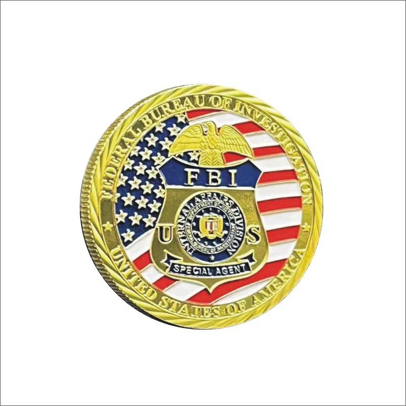 1PC United States Federal Bureau of Investigation Souvenir Gold Plated Coin Collection ST. Micheal Commemorative Coin Challenge Coin