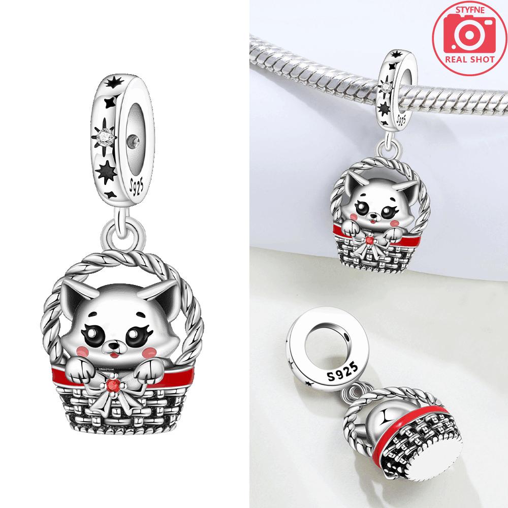 

Original Copper Charms Animal Cat Pendant Blue Whale Jellyfish Beads Fit Bracelet Fine Gift Accessory Diy Making