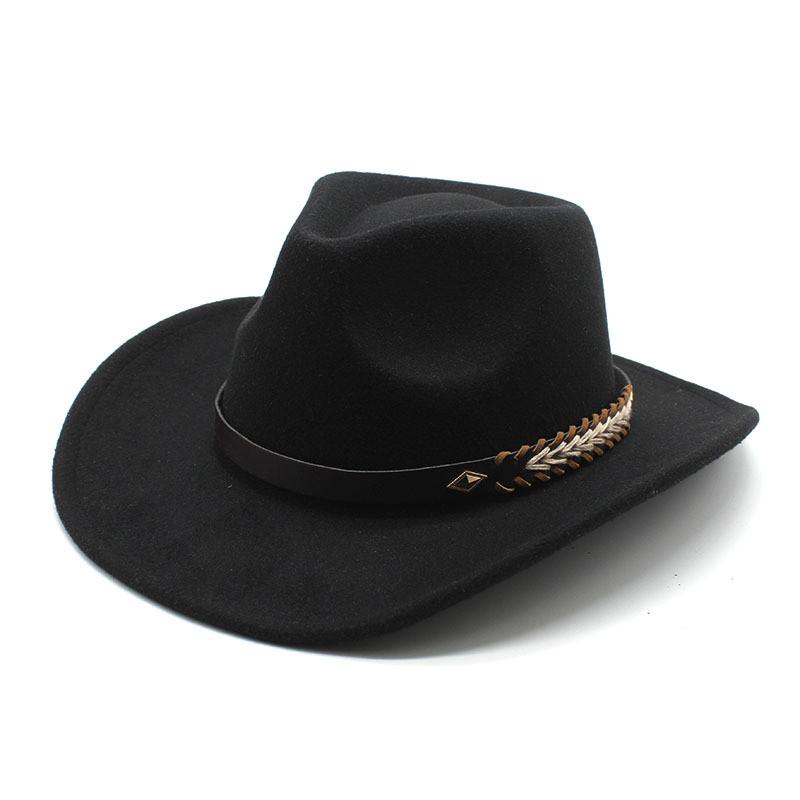 Punk Wool Felt Hat With Wide Brim And Sun Protection For Men And Women In Fall Winter
