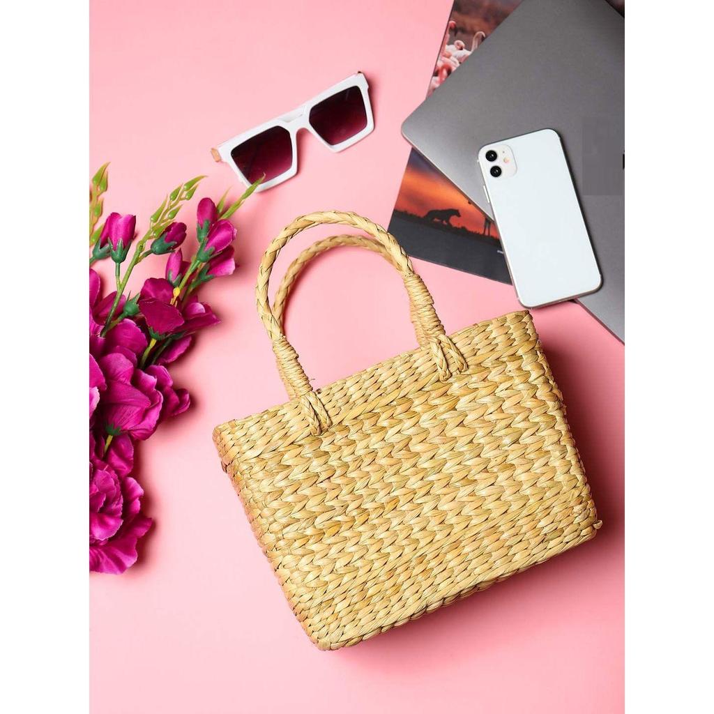 Handmade Gift Hamper Baskets|Decorative Storage Baskets|Clothes Storage Baskets|Fruit Baskets (Small Rectangular (26 * 18 * 11)) Dry Grass