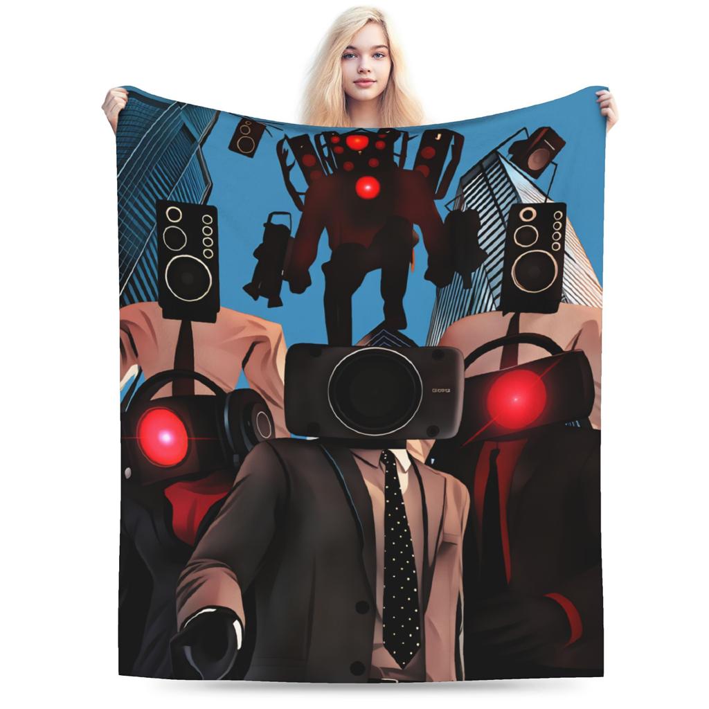 Dark Titan Speakerman Skibidi Toilet Blanket Quality Warm Soft Throw Blanket Winter Boy Girl Home Decor Funny Bedspread