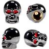 Dsycar Skull Style Tire Valve Stem Caps Antirust Copper Core, Red Eyes with Rubber Ring, Universal Stem Covers for Cars, SUVs, Bike and Bicycle,