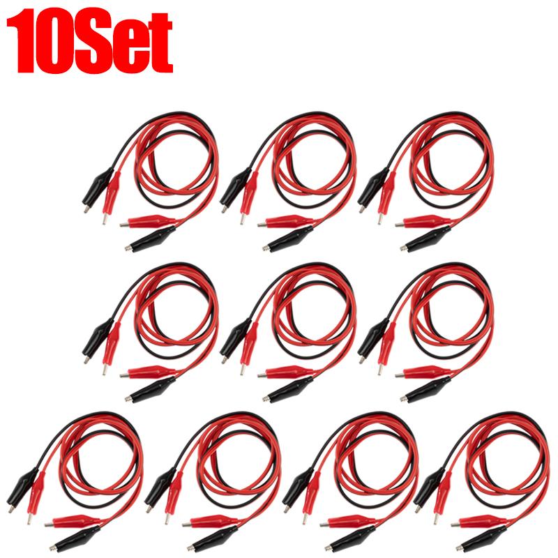 10/1Sets Alligator Clips Electrical Test Leads Dual Ended Crocodile Clips Jumper Wires for Circuit Connection Electrical Testing
