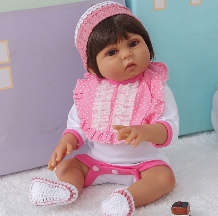 47cm Silicone Reborn Toddler Girl Doll Blue Eyes