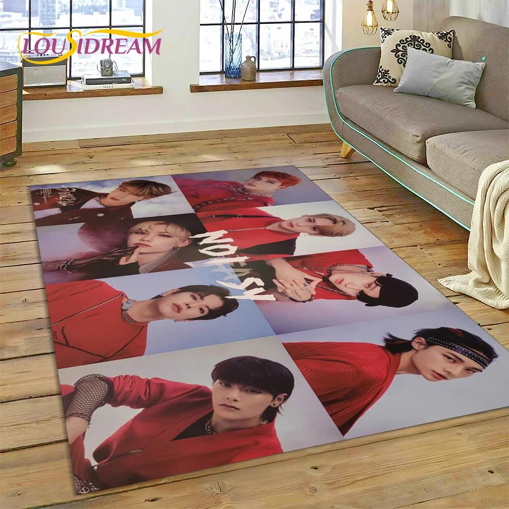 HD Korea Kpop Stray Kids 3D Singer Carpet Rug for Bedroom Living Room Home Sofa Decoration,Children Game Large Decor Floor Mat