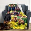 Atmungsaktive und warme Flanelldecke mit Aufdruck einer brasilianischen Fußballlegende, ein stilvolles Geschenk für Zuhause, geeignet für Zuhause, Büro und als Tagesdecke. 15a133
