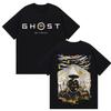 Japanese Game Ghost of Yotei Graphic 100%cotton Men's Shirt Ukiyo-e Style O-Neck Short Sleeve Women's Fashion Oversized Tshirt