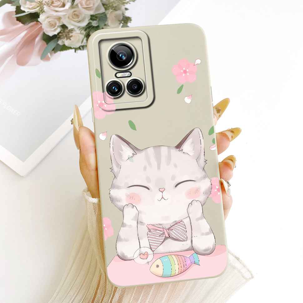 Cover For Realme GT Neo 3 Case RMX3561 Cat Rabbit Cartoon Silicone Shockproof Phone Case For Realme GTNeo Neo 3 Neo3 Back Cover