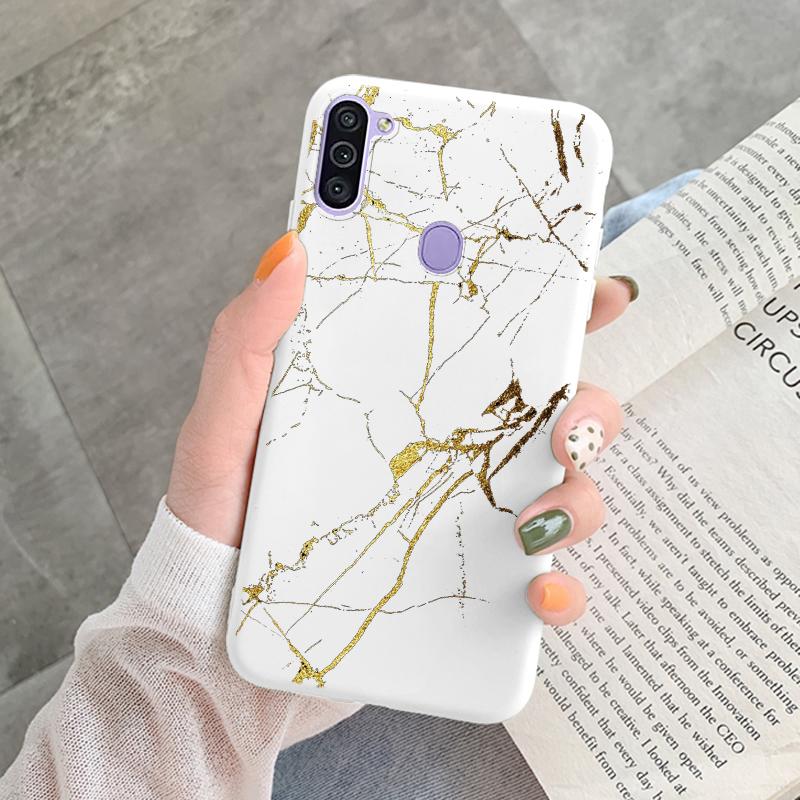 Marble Pattern Phone Case For Samsung Galaxy A11 A 11 M11 Protective Cover Case Pink Silicone Soft Funda For Samsung M14 M15 M23