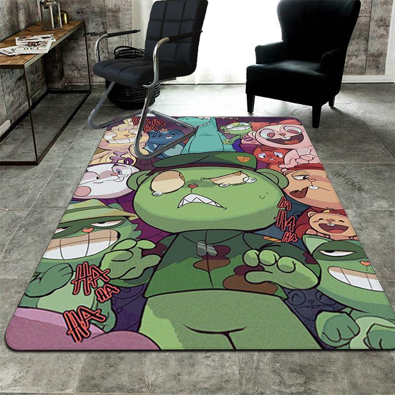 Happy Tree Friends character-inspired pattern design Rug Floor Mat for Living Room or Bedroom Soft and Comfortable Carpet a Gift for Birthday and Holi