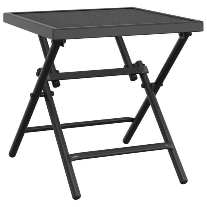 VidaXL Table de jardin pliable anthracite 38x38x38 cm Treillis d'acier 362766