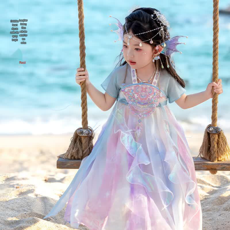 Meng Hu Girls Summer Hanfu Ruqun Dress 110