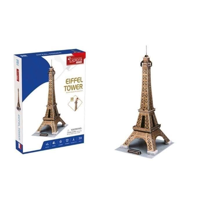 Puzzle 3D - Tour Eiffel - Jeu de construction - EXPLORA - 39 pièces - Dès 5 ans
