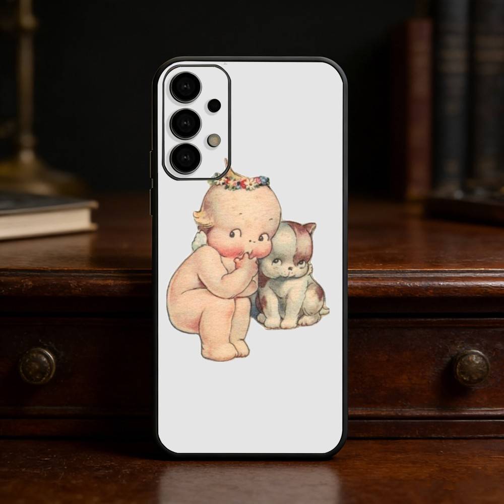 Kewpie Cute Angel baby Clear phone Case For Samsung S25,24,21,22,23,30,Ultra,20,Plus,Fe,Lite,Note Soft Black Cover