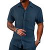 Summer Men's Casual Loose-Fit Short-Sleeved Cardigan Beach Shirt