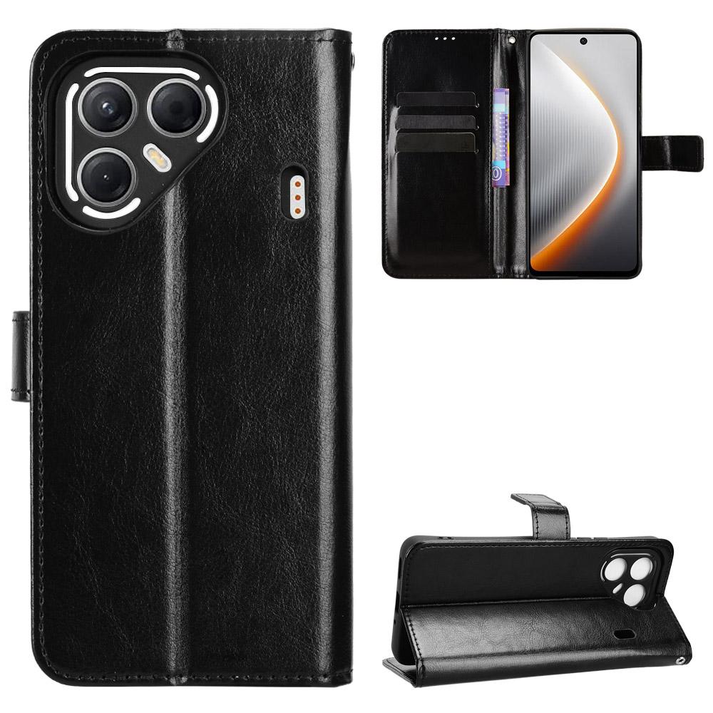 For TECNO Pova 7 5G PU Leather Case with Strap Crazy Horse Texture Phone Wallet Cover