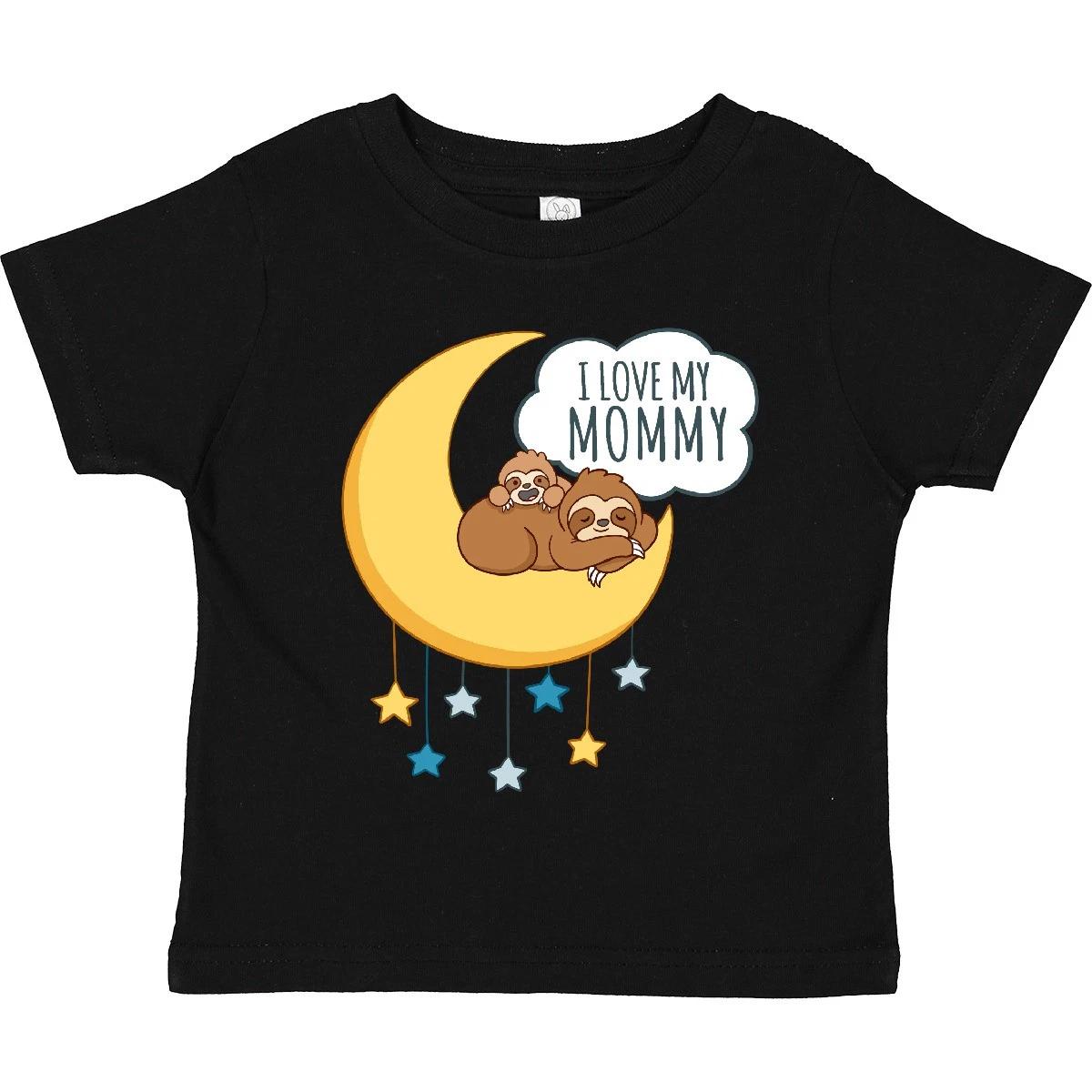 Inktastic I Love My Mommy Toddler T-Shirt Mom Mother Mama From Dad Daughter Moon 120