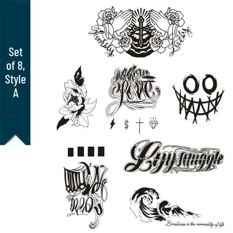 Evil Power Tattoo Sticker: Supernatural Demon Trap Pentagram Flame
