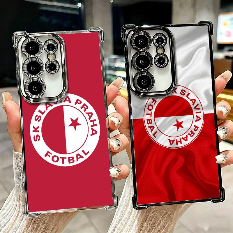 Sk Slavia Praha Czech Republic Soft Phone Case For Samsung Galaxy S26 Ultra S25 Edge S24 FE S23 Plus S22 S21 + S20 Plating Anti-