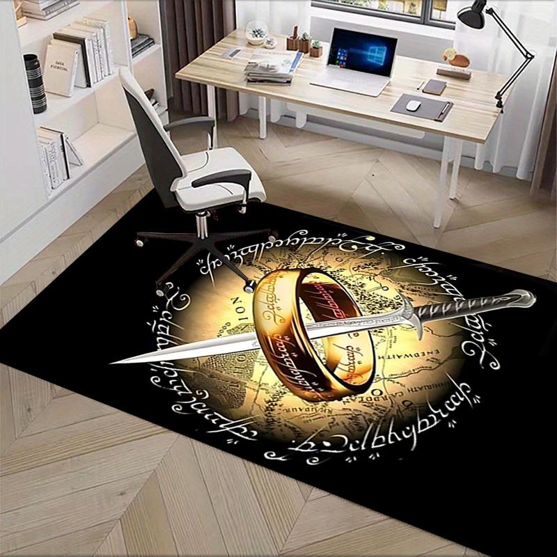 Ring of Power,Sword of Destiny Polyester Office Carpet Chair Mats, Home Decor Dormitory Floor Protector with Anti-Skid Backing, Large Area C