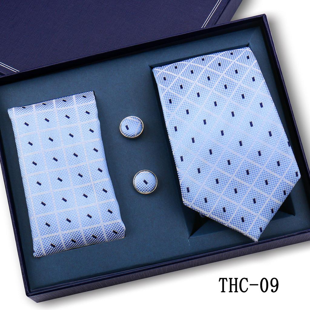 Men'S Business Tie Pocket Square Scarf Gift Box Set Formal Wedding Professional Shirt Trendy Tie Worker