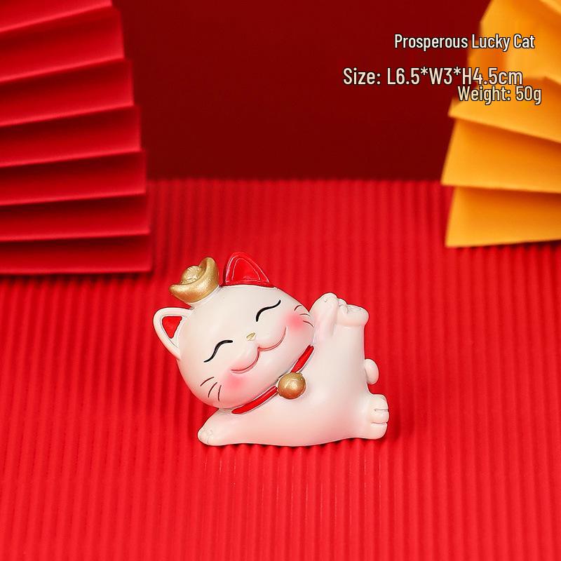 Lucky Cat Resin Mobile Holder - Cute Office Desktop Decoration Gift