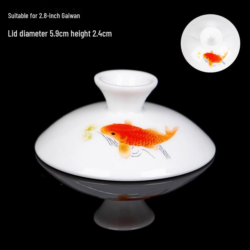 Gaiwan Teacup with Lid: White Porcelain Ceramic Tea Brewing Bowl, 7.5CM, Kung Fu Tea Set Accessory.