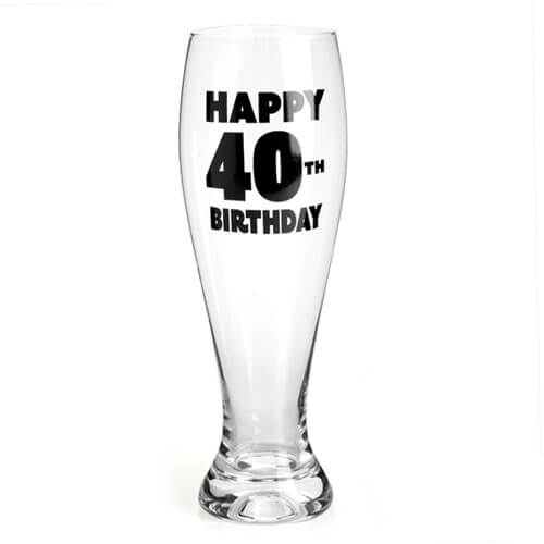 Happy Birthday Pilsner Glass (40th)