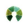 Box of Seed Beads Tones of Green 3mm 60gr Approx 1200 Beads