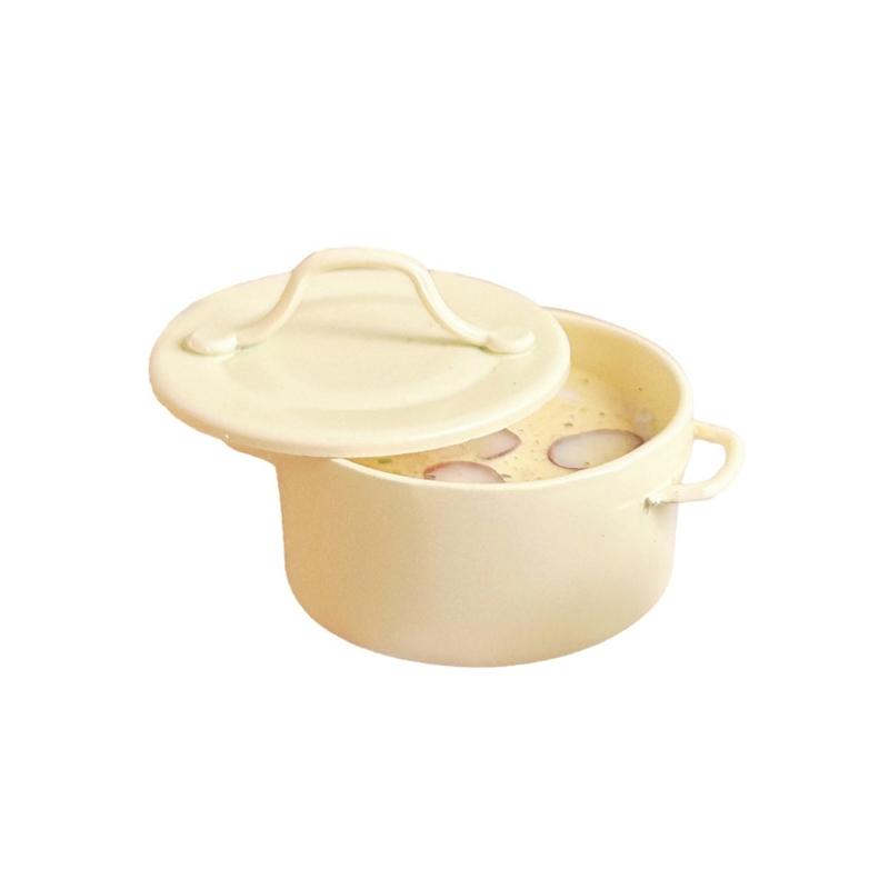 Detailed Miniature Cream of Mushroom Soup Model Figure Doll House Accessory For Kitchen Scene Arrangement Decoration