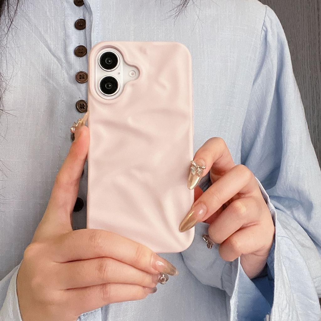 Premium three-dimensional wrinkles are suitable for Apple 16Pro max new iPhone17 mobile phone case 13/14 matte.