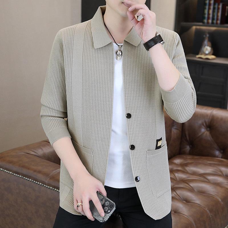Hot Sale, Men's Knitted Cardigan Sweater Jacket ins Trendy Yarn Sweater Men's Clothing