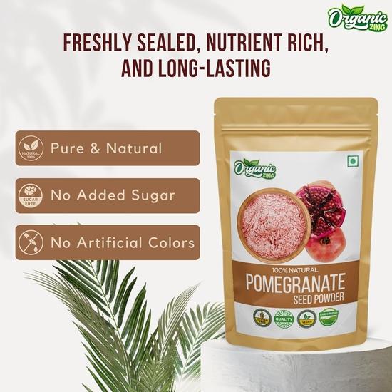 Bio Zing Natürliches Granatapfelkernpulver | Pflanzliches Superfood | Vegan, Glutenfrei, Erntefrisch | 227g (8 Unzen)