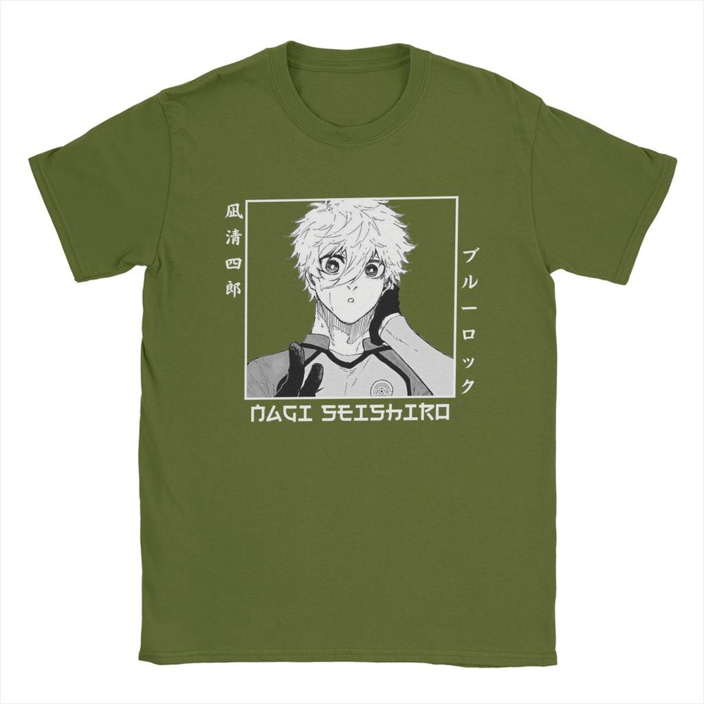 Men's Sieshiro Nagi Blue Lock T Shirt Pure Cotton Clothes Funny Short Sleeve Round Collar Tees Party T-Shirts