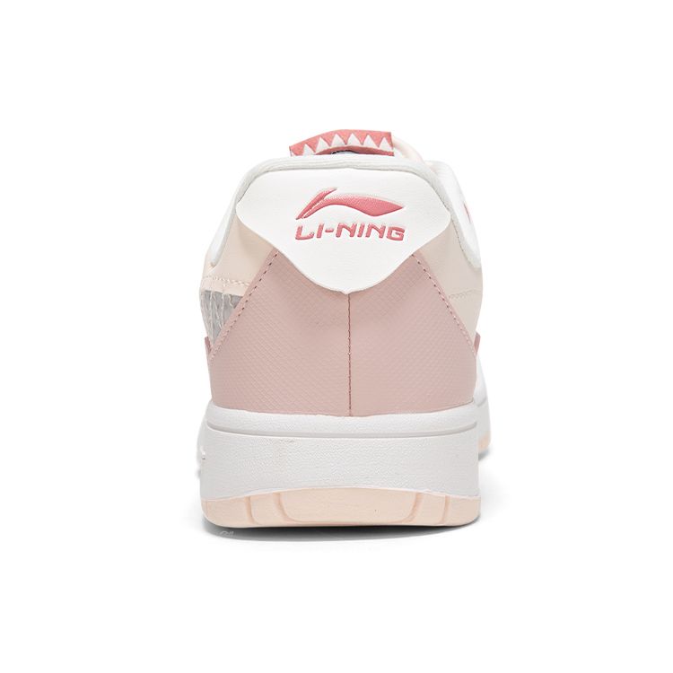 Li Ning Leather Non-Slip Wear-Resistant Lightweight Low-Top Skate Shoes Women Sneakers Pink AGCR318-4