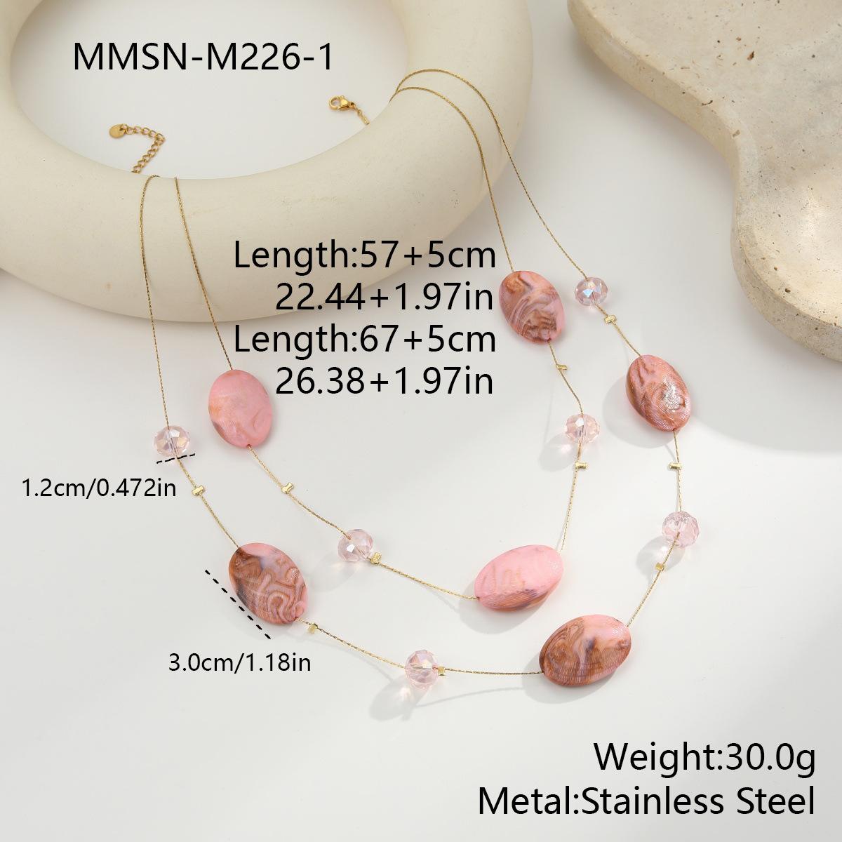 GEMCHIC Women s Vintage Geometric Resin Stone Layered Necklace with Gold Chain Statement Collarbone Jewelry for Party