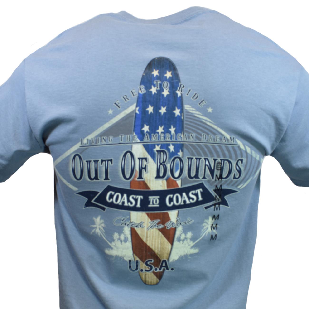 Men s T Shirt-Free to Ride - Out of Bounds Living A Dream Coast to Coast-NEW L