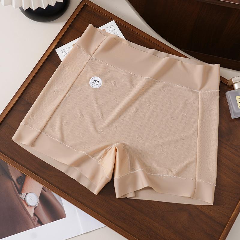 

Plus Size Women s Summer Seamless Extended Crotch Two in One Anti Glare Safety Briefs 3XL тілесний