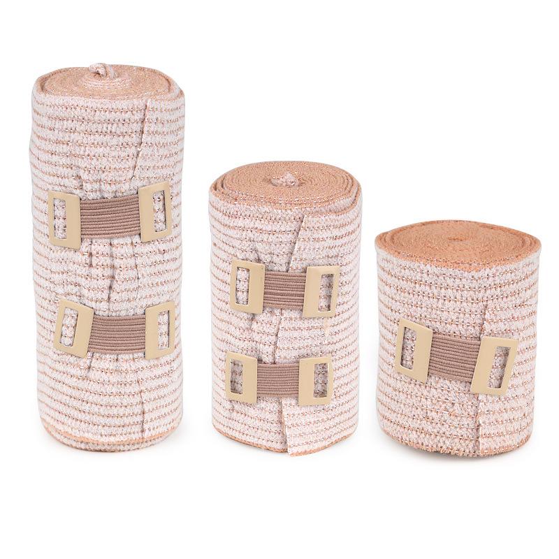 Light Brown Medium Stripe Breathable Elastic Bandage for Sports Compression and Fixation