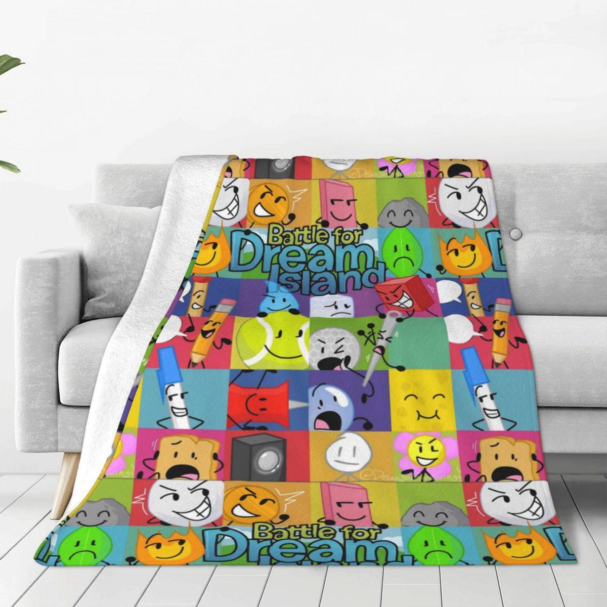Плед с изображением персонажей BFDI Качественный Мягкий Теплый Плед для Пикника Зимой Спальни Узор Покрывало 30x40in