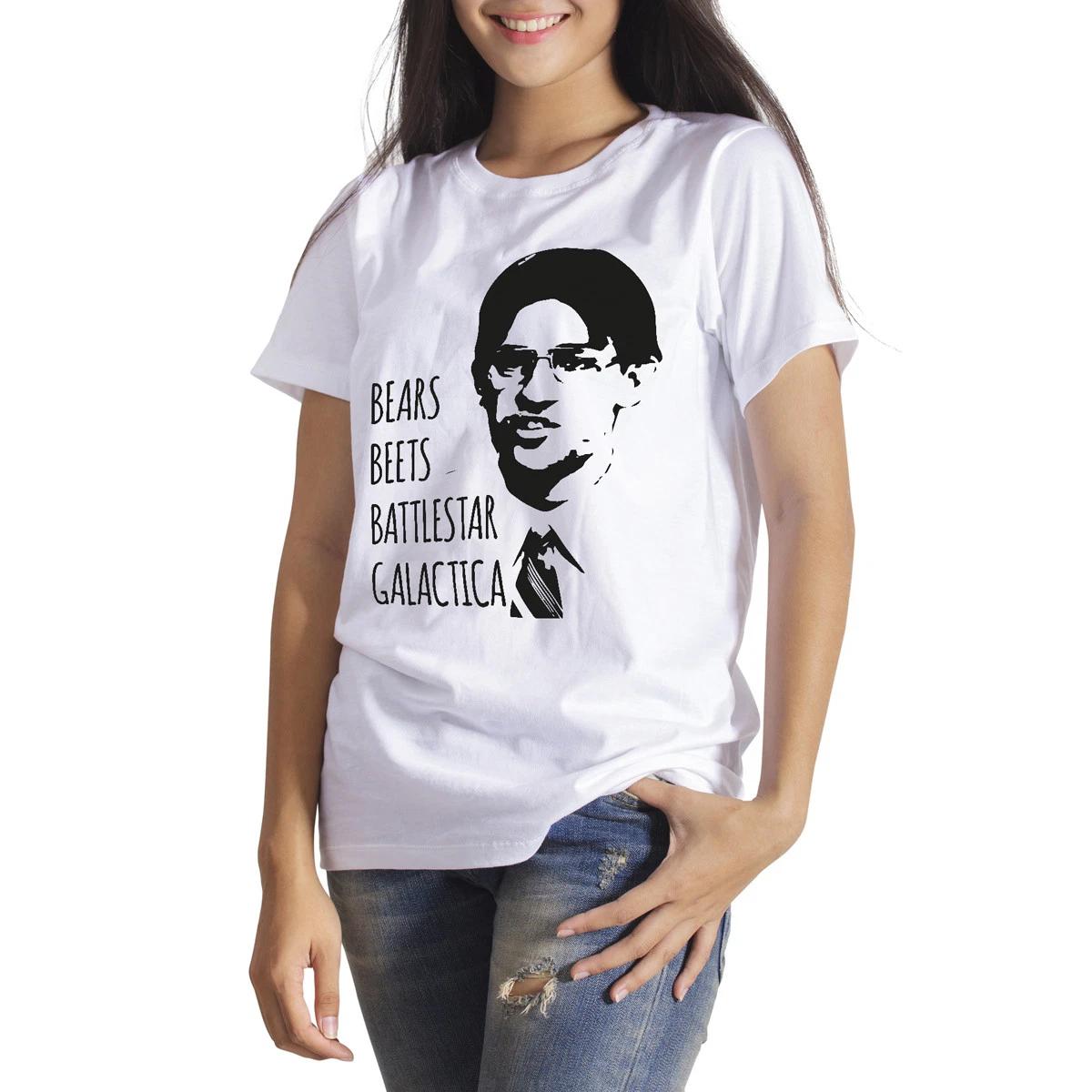Bears Beets Battlestar Galactica T-Shirt Jim Halpert Office Shirt Dwight Schrute S