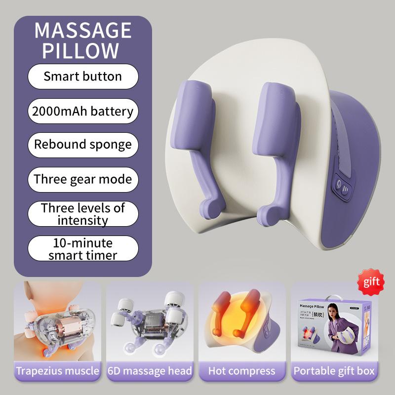 Neck and Shoulder Kneading Massage Pillow Cervical Massager Trapezius Muscle Kneading Massage Pillow
