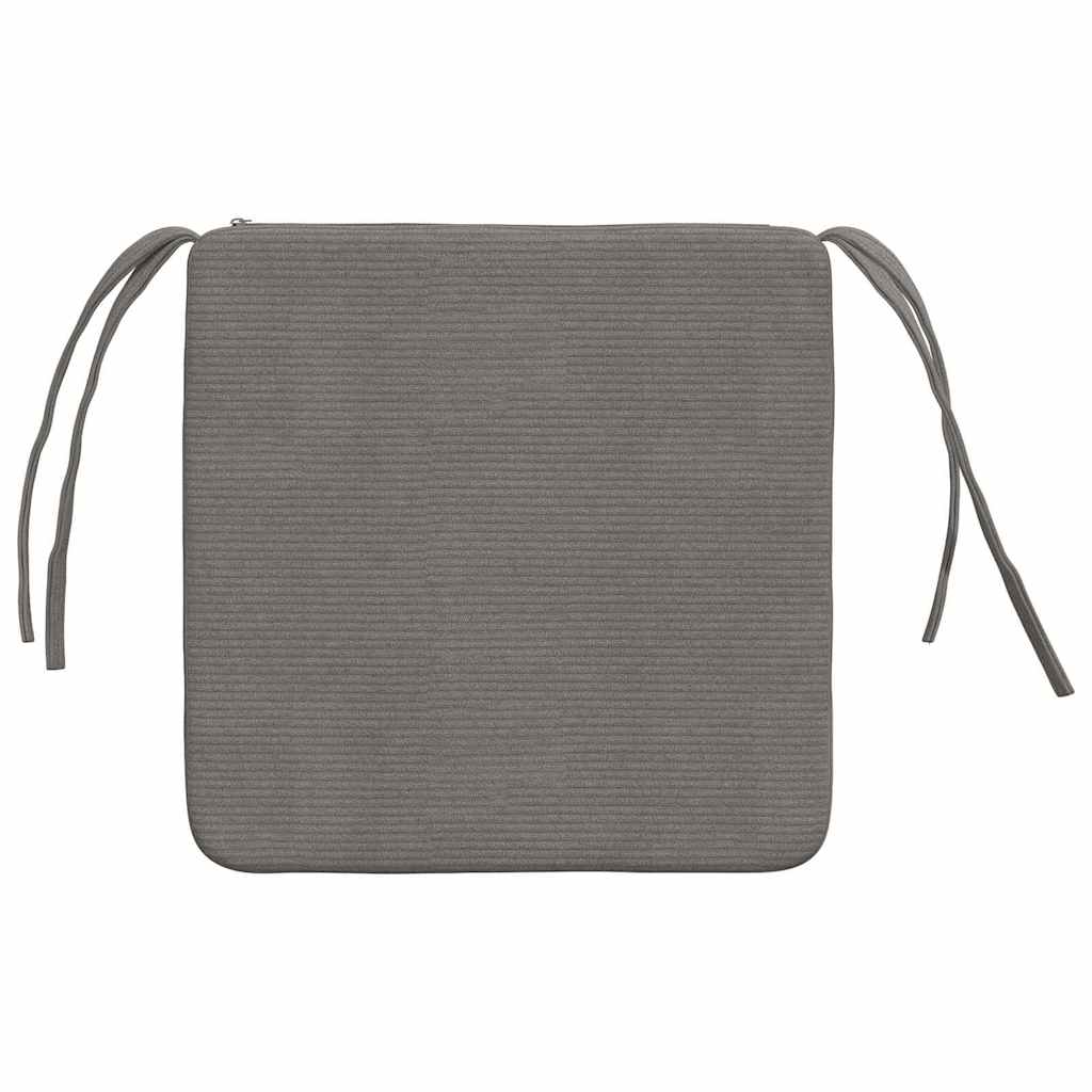 Seat Cushion Set 4 Pcs Light Grey 40 X 40 X 3 Cm Cord Fabric