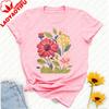 Unisexs Floral Graphic TShirt Short Sleeve Wildflower Tee Colorful Botanical Print Soft Cotton Crew Neck Shirt Spring Summer
