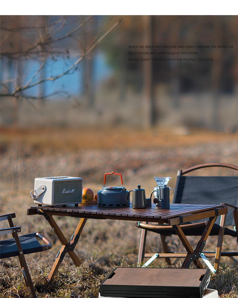 Multi-Functional Folding Camping Box with Wooden Lid: Portable Car & Outdoor Food Storage Suitcase