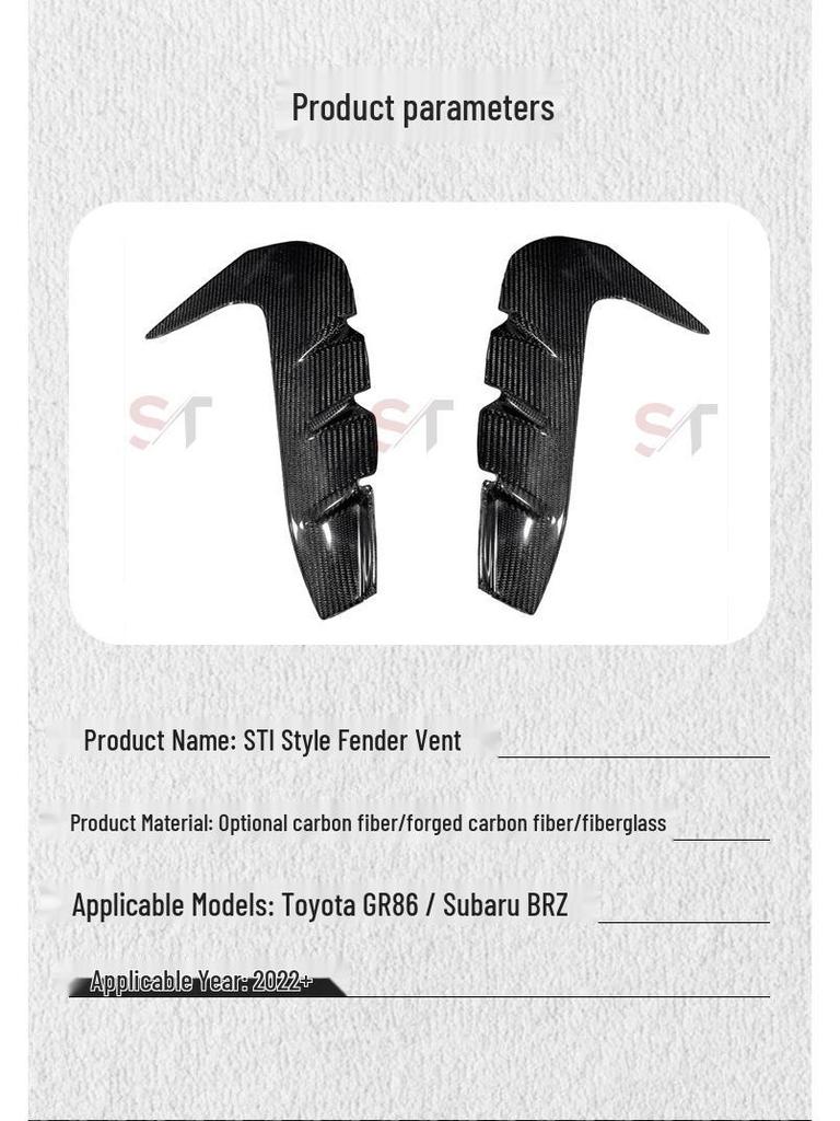 Carbon Fiber Fender Vents for Toyota GR86 & Subaru BRZ