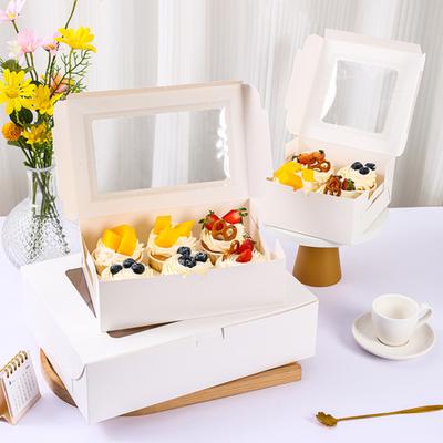 6 stuks cupcake dozen cupcake containers food grade materiaal met venster koekjesdozen traktatiedozen vakantie bruiloft verjaardagsfeestje bakkerijbenodigdheden