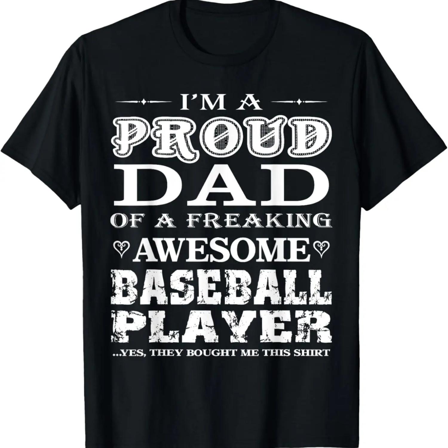 

Mens I m Proud Dad of a freaking awesome baseball Player shirt XXXXXL чорний
