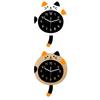 Cat Wall Clock Stylish Non Ticking Cartoon Cat Silent Clock Acrylic Wall Clock