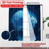 Set Of 2 Contemporary Flat Printing Galactic Command Modern Curtains Prints All Seasons Use Bedroom Curtain Semi Sheer For Made Polyester